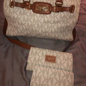 White michael Kors monogram bag